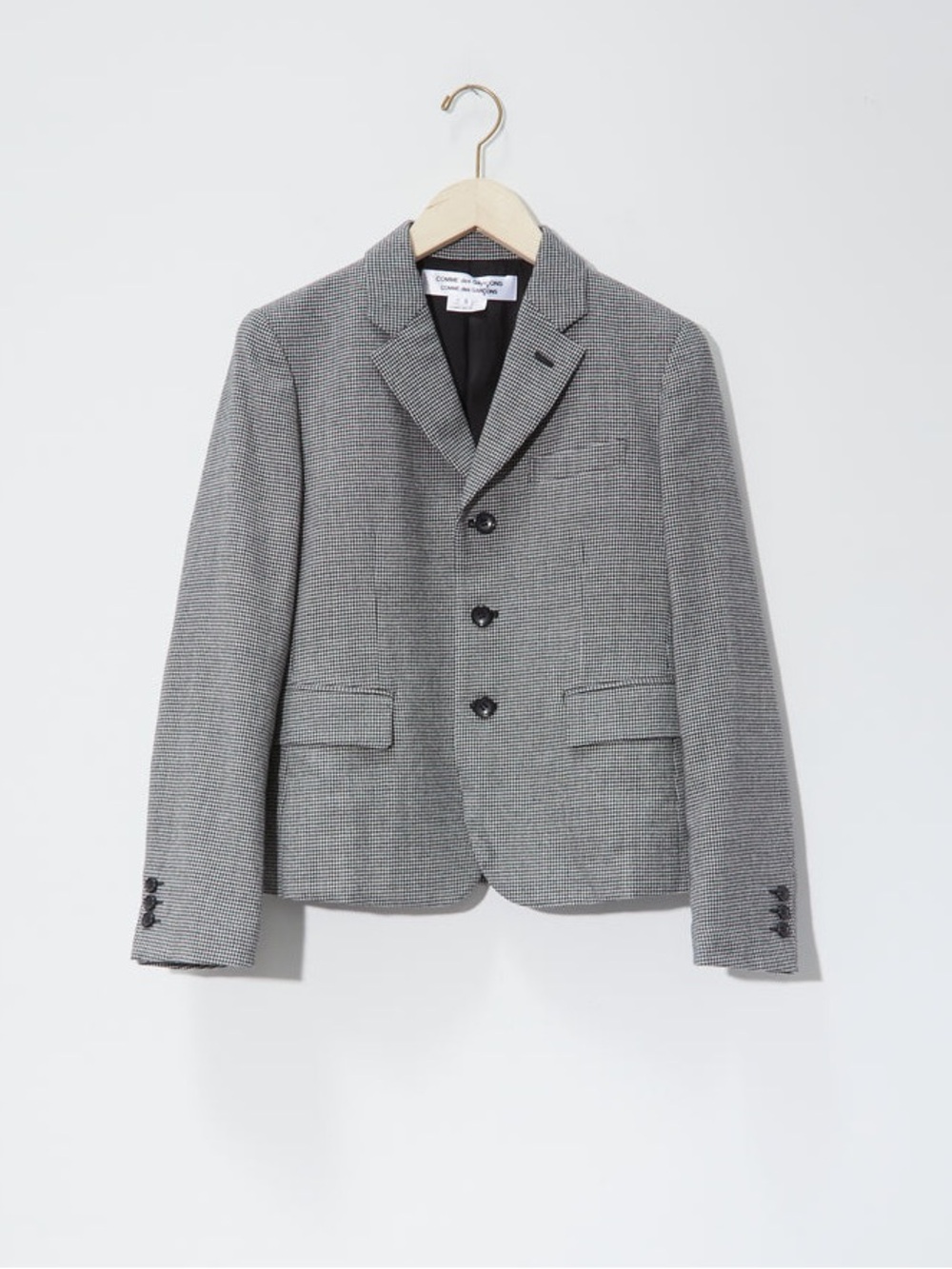Comme des Garcons SMALL wool black white houndstooth blazer